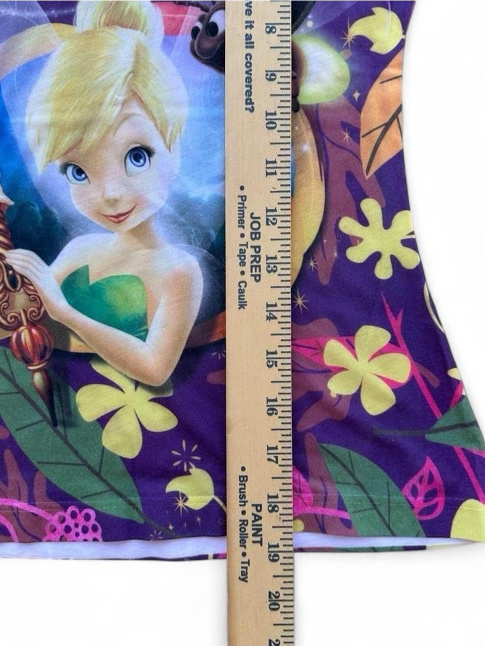 Disney Tinker Bell Purple Floral Short Sleeve Tee size small - Picture 4 of 5